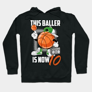 10th Birthday Basketball Player 10 Years Old Kids Boys Hoodie